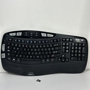 Logitech K350 Wireless Ergonomic Wave Keyboard Unifying Receiver Black Works
